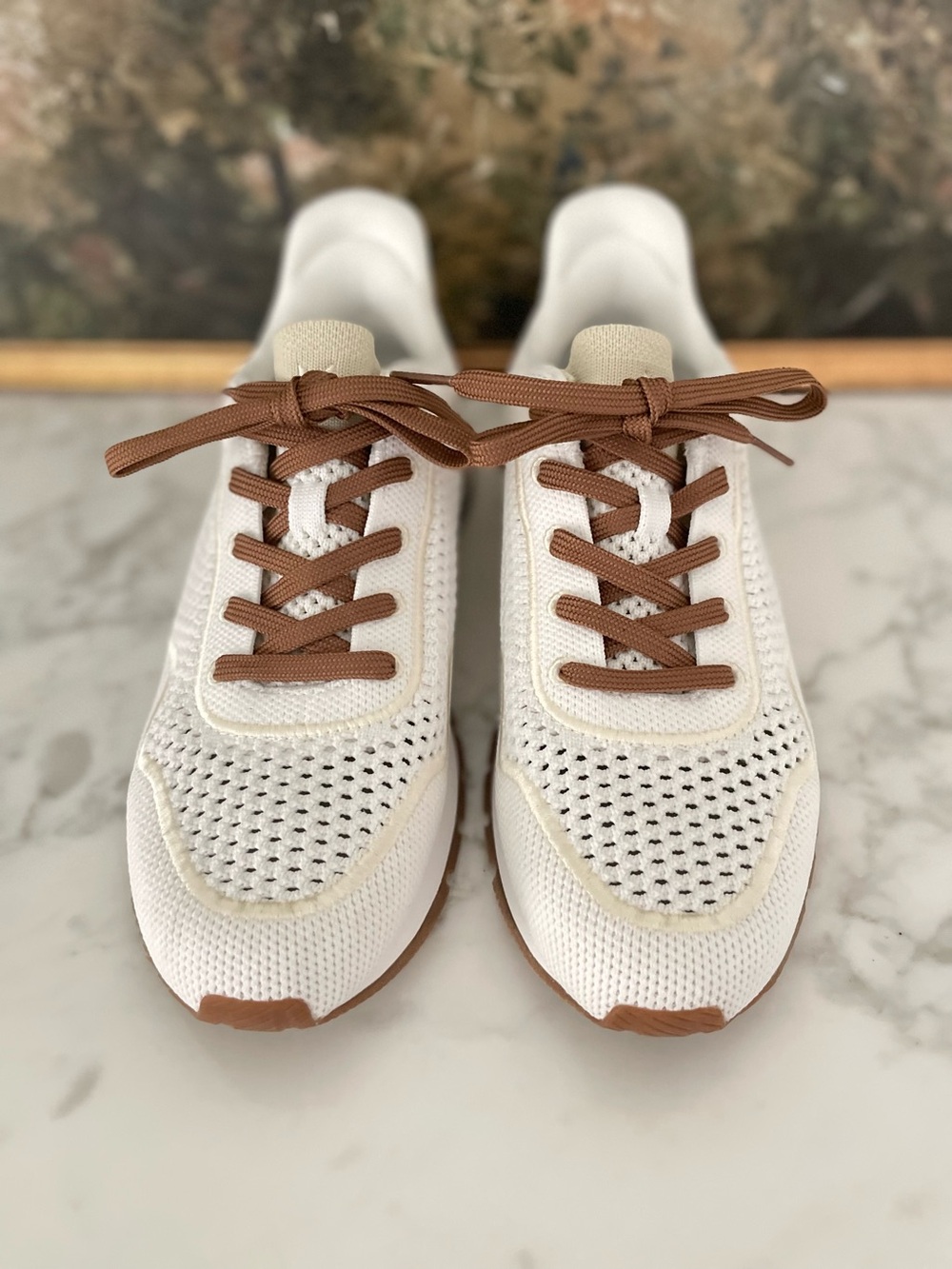 Vivaia Allday Mesh Sneakers Slip On White Buff Beige Size 8 (39) - Picture 4 of 11